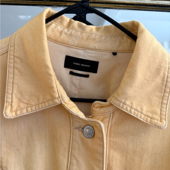 Isabel Marant Pale Yellow Denim Jacket with Contrast Stitching - Picture 2 of 10